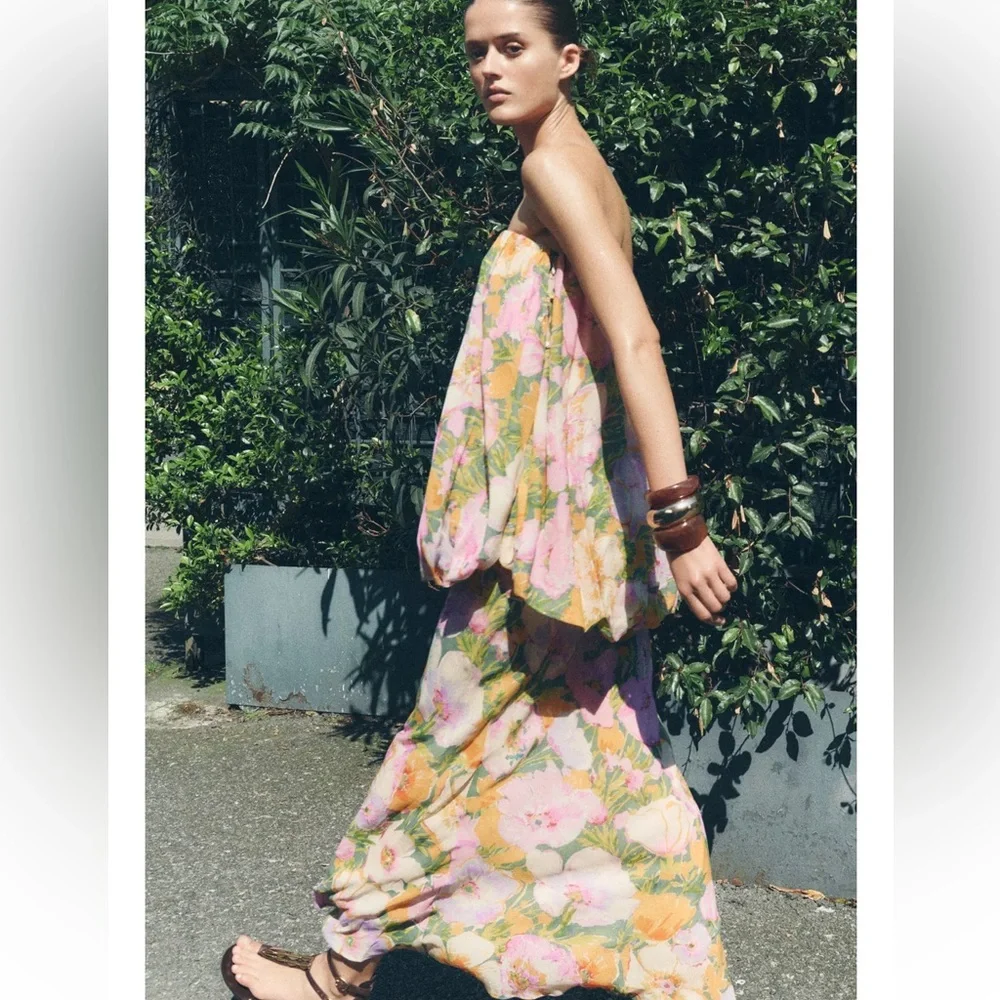 Zara Floral Print Dress ZW Collection Limited Edition - Picture 6 of 11
